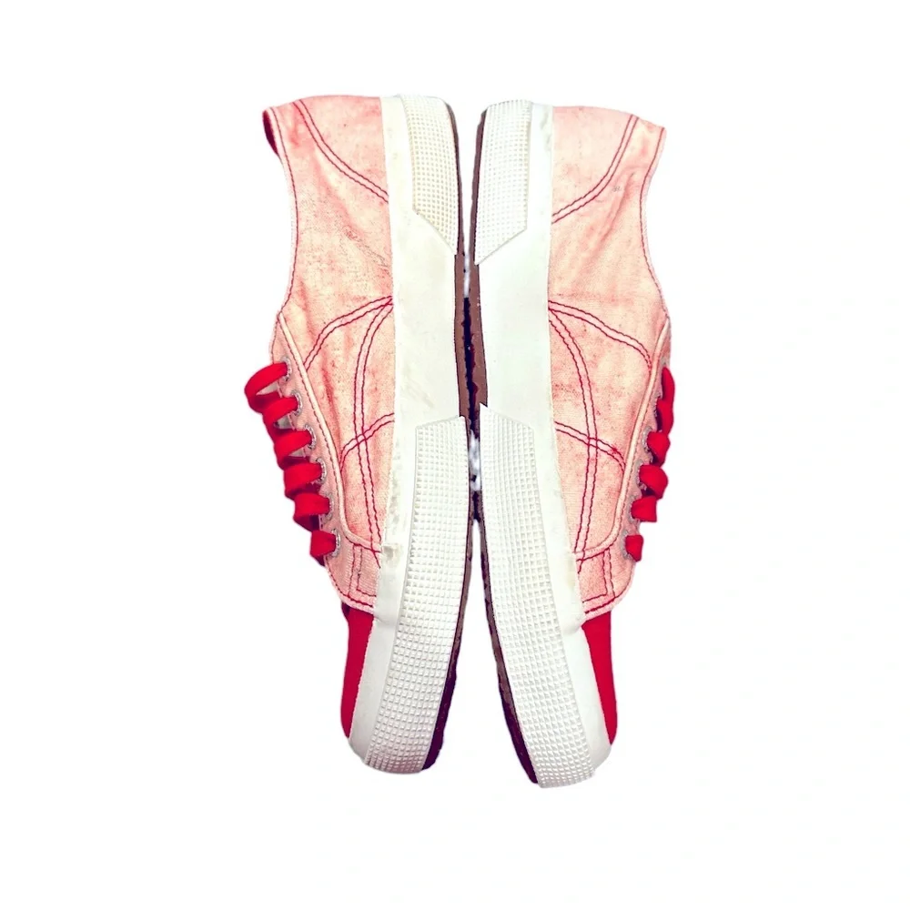 SUPERGA CANVAS COTU RED TONAL PINK LACEUP SNEAKERS 9.5